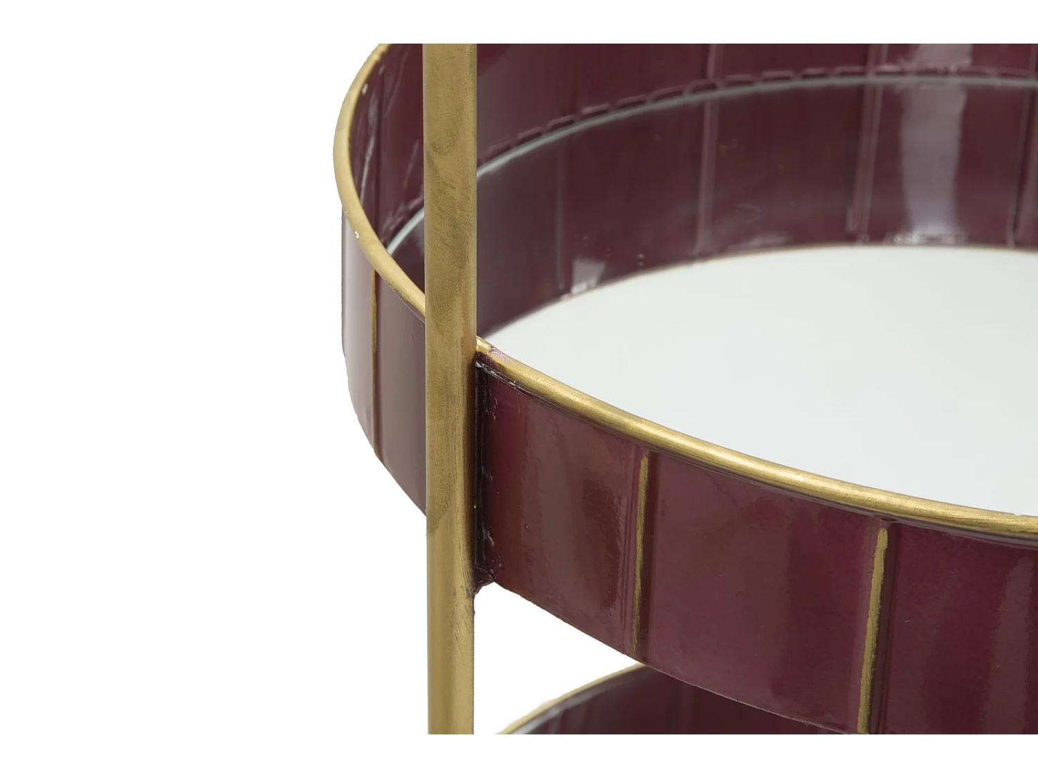 Portaoggetti in metallo viola con 2 ripiani cm 36,5x34,5x56,5