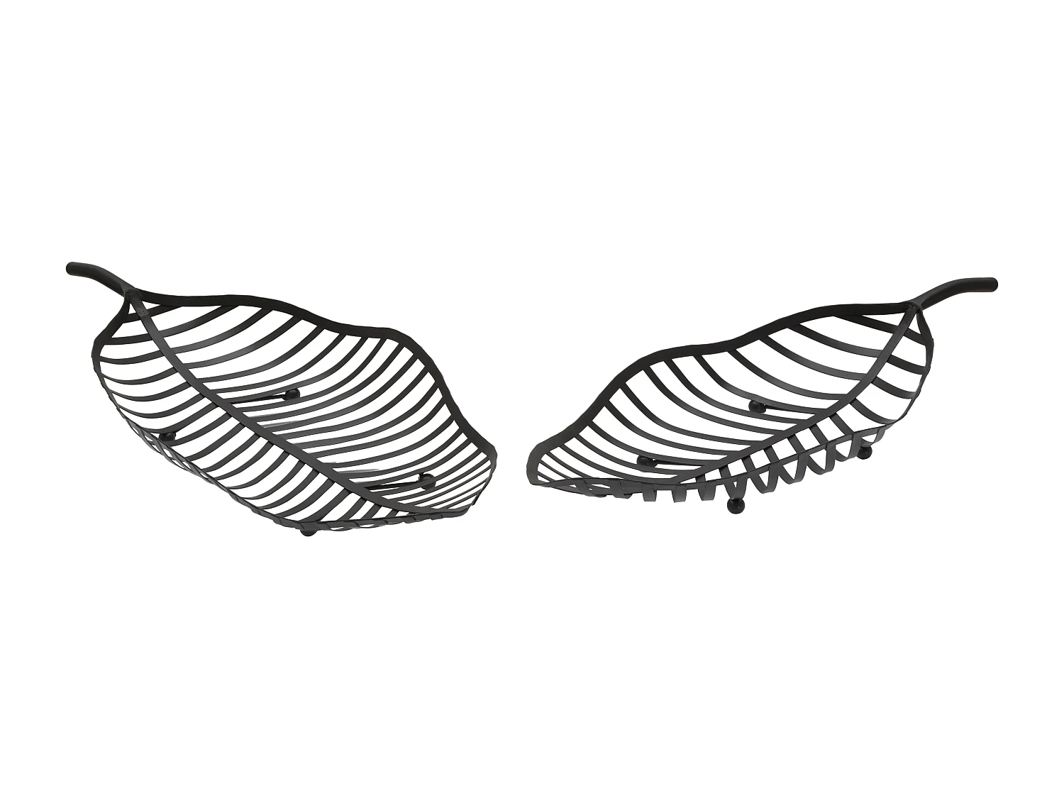 Lot de 2 porte-objets en métal noir 61x25x7,5-55x20x7,5 cm