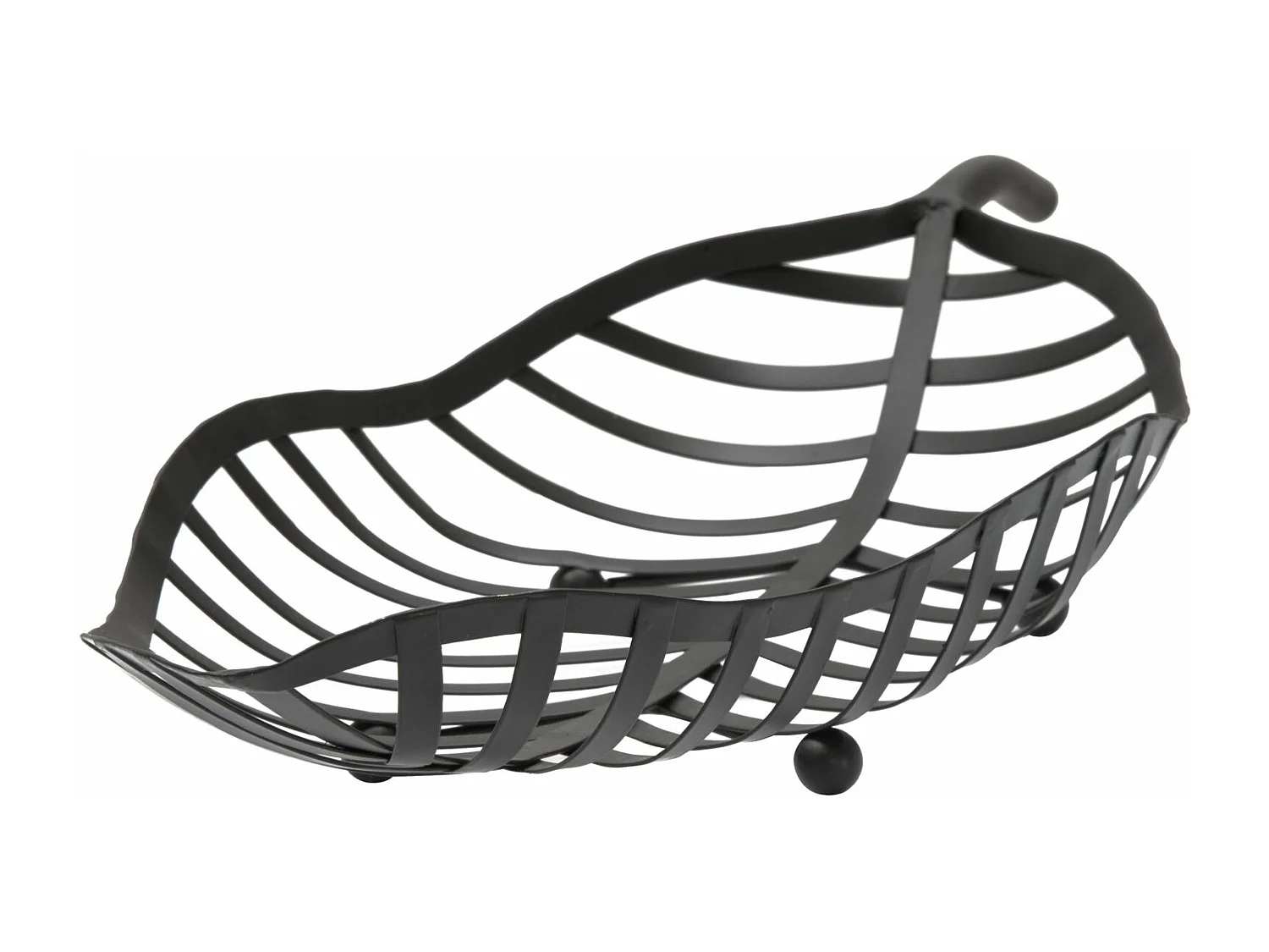 Lot de 2 porte-objets en métal noir 61x25x7,5-55x20x7,5 cm