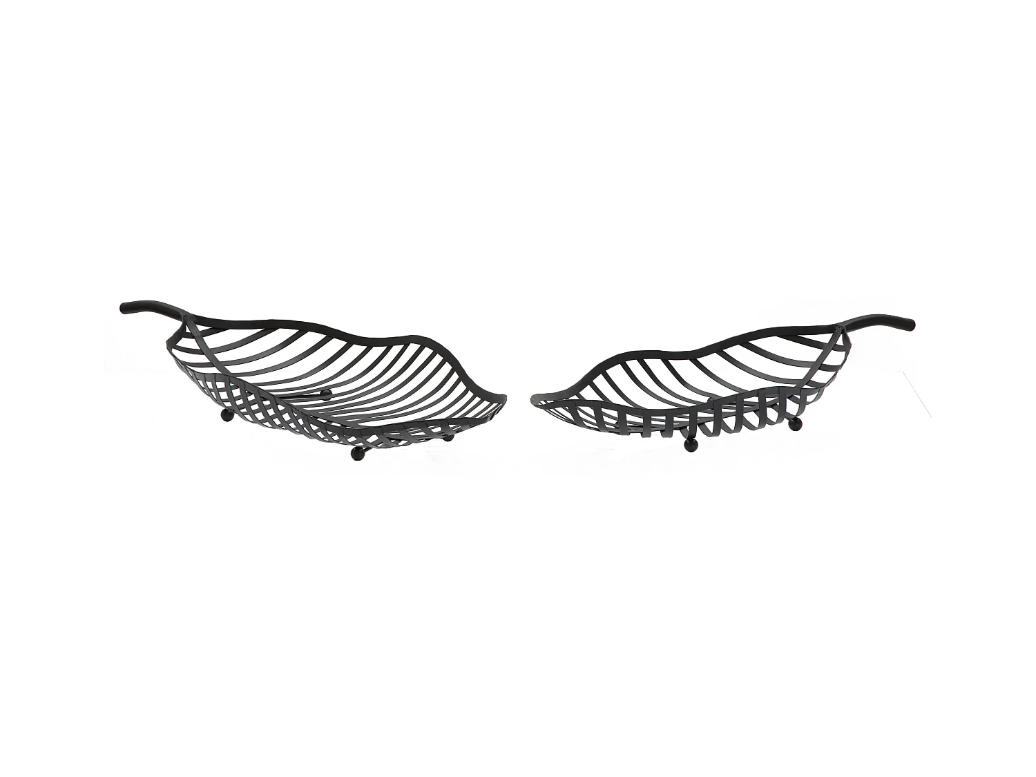 Lot de 2 porte-objets en métal noir 61x25x7,5-55x20x7,5 cm
