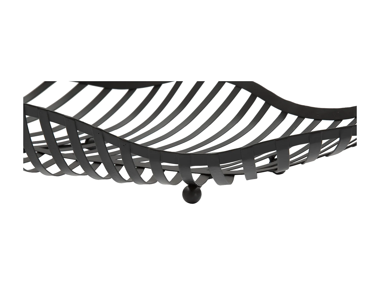 Set di 2 portaoggetti in metallo nero cm 61x25x7,5-55x20x7,5