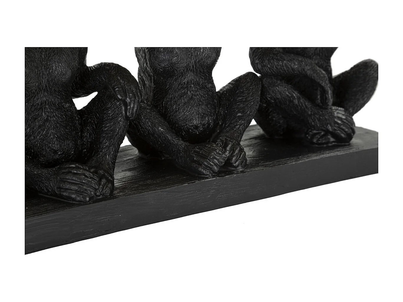 Vide-Poche Statuette "3 Singes" 43cm Noir & Or
