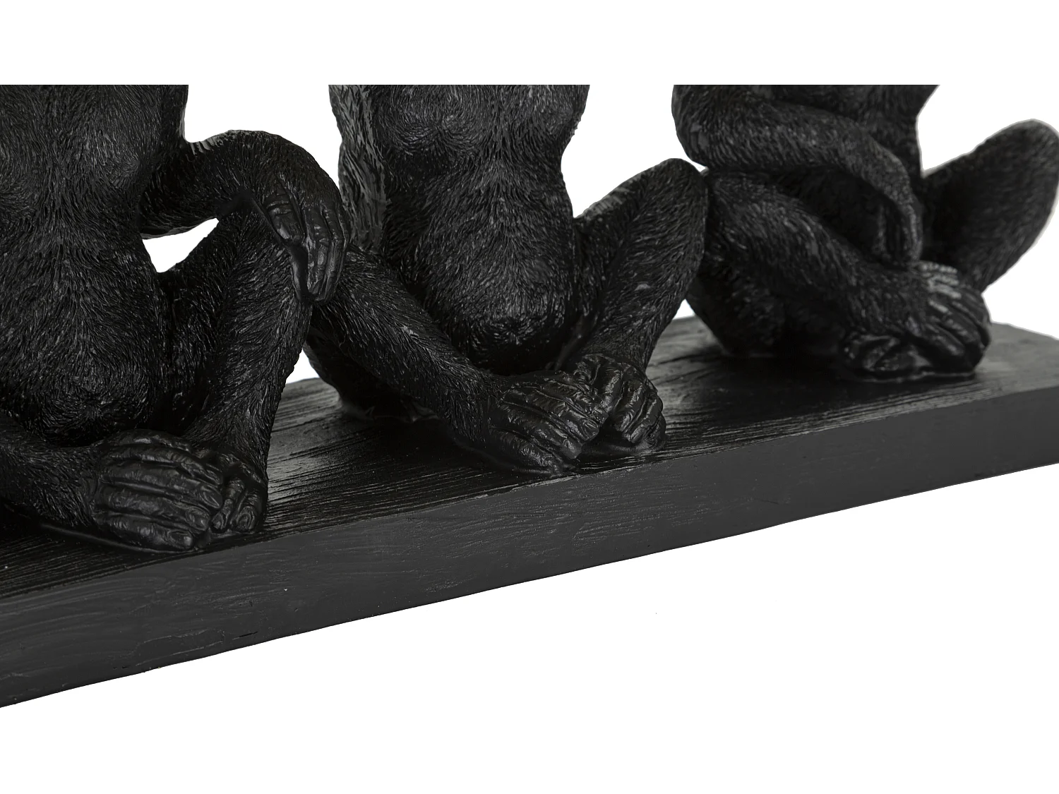 Vide-Poche Statuette "3 Singes" 43cm Noir & Or