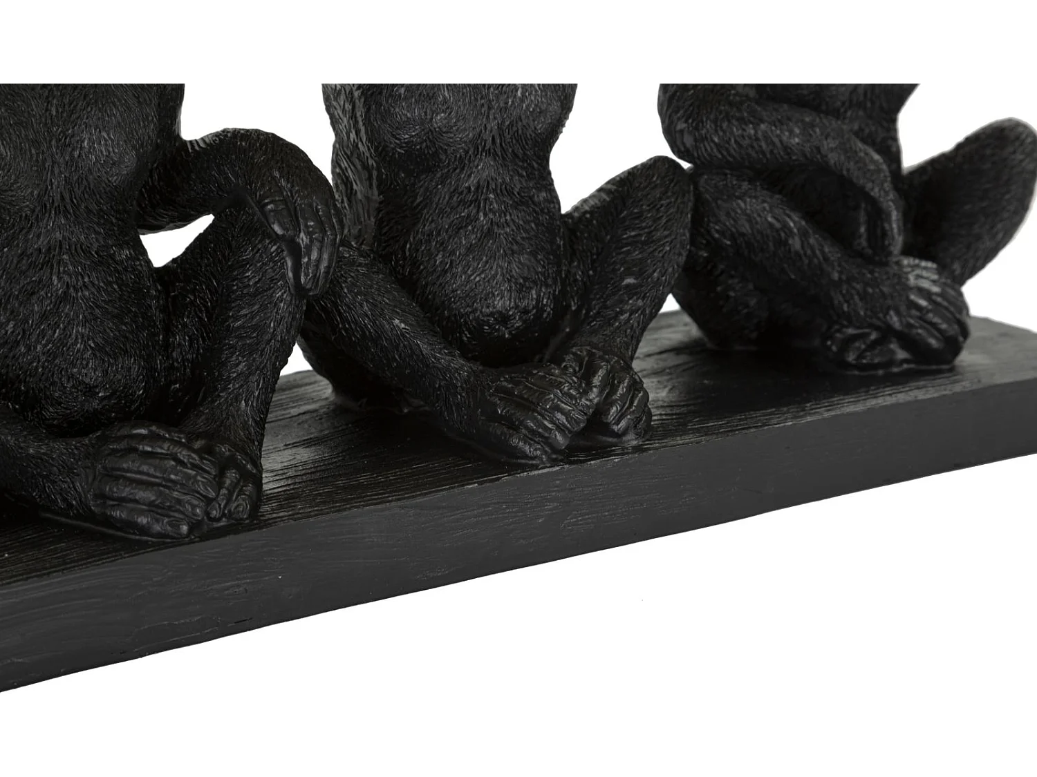 Vide-Poche Statuette "3 Singes" 43cm Noir & Or