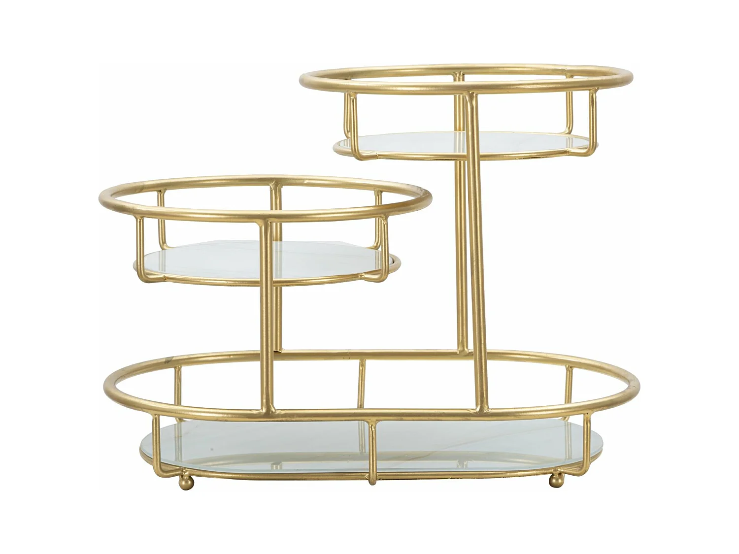 Porte objet en métal doré avec 3 étagères 36x22,5x27 cm