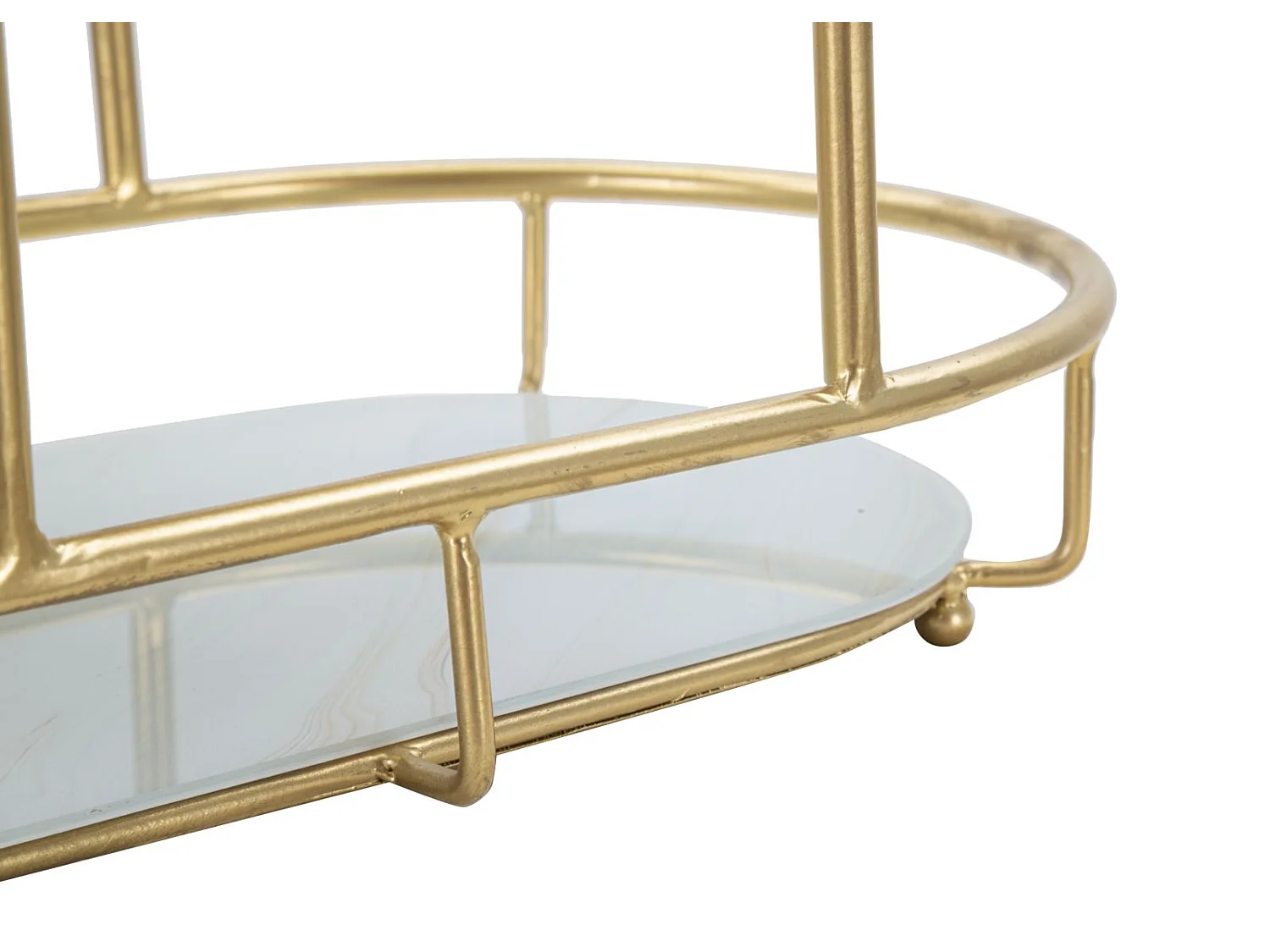 Portaoggetti in metallo dorato con 3 ripiani cm 36x22,5x27