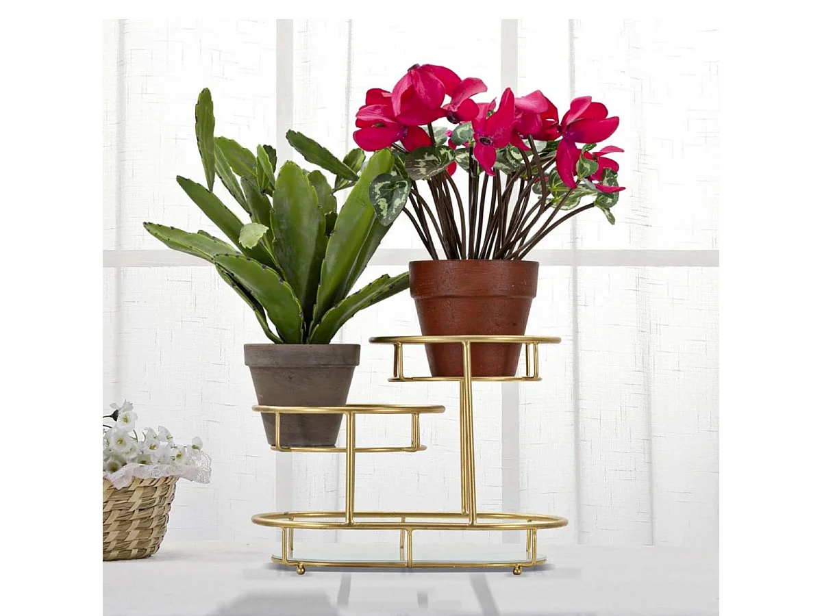 Plateau Décoratif 3 Niveaux "Jade" 36cm Or