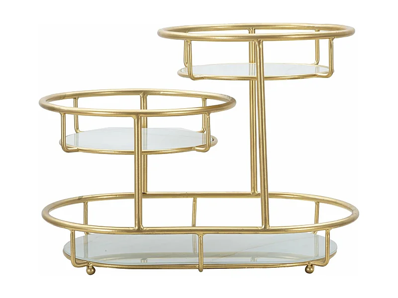 Plateau Décoratif 3 Niveaux "Jade" 36cm Or