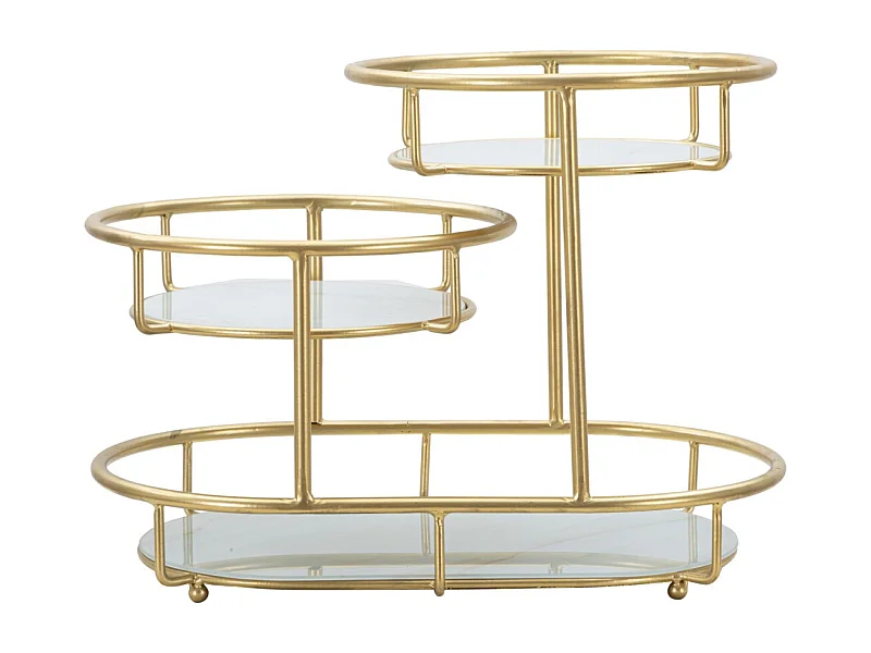 Plateau Décoratif 3 Niveaux "Jade" 36cm Or