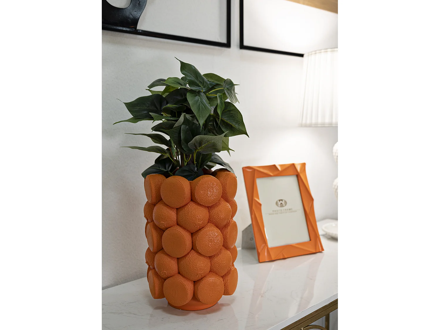 Vase Déco Fruits "Oranges" 28cm Orange