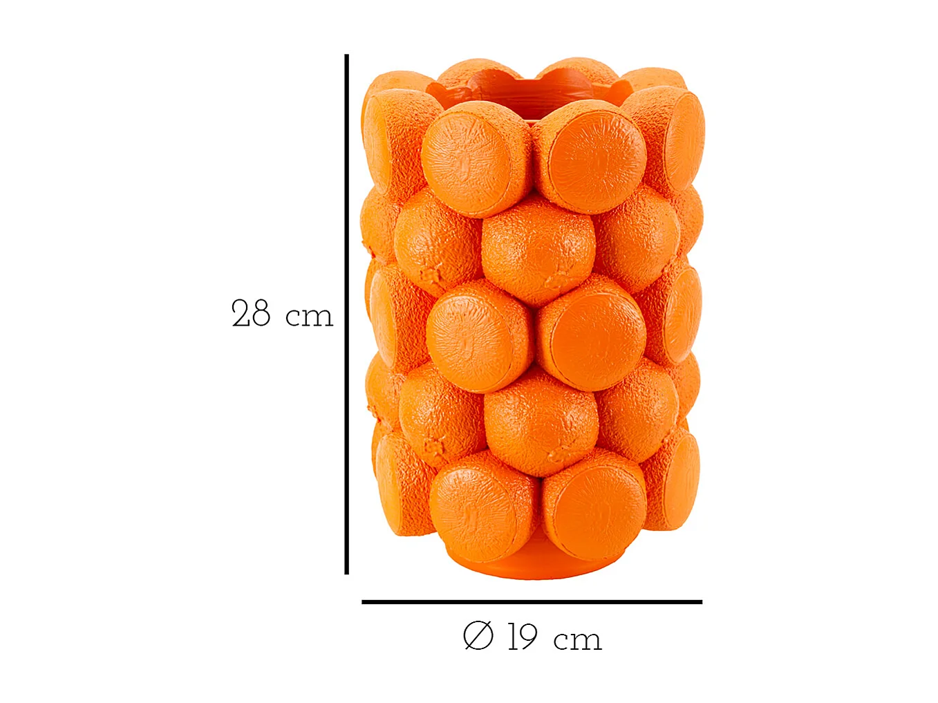 Vase Déco Fruits "Oranges" 28cm Orange
