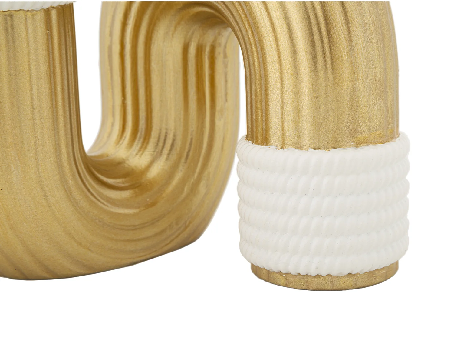 Vaso in resina dorato e bianco cm 10,5x10,5x12,7