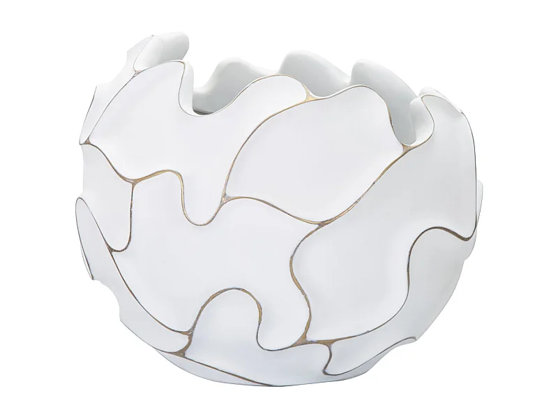 Cache-Pot Design en Relief "Lines" 44cm Blanc