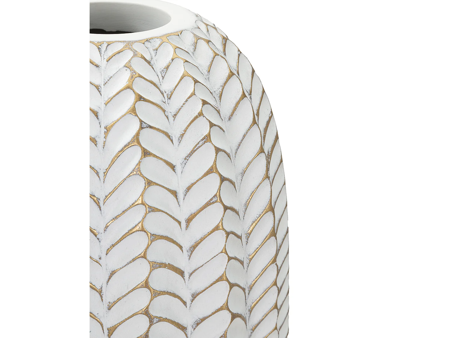 Vaso in resina grigio con foglie Ø cm 18,5x46