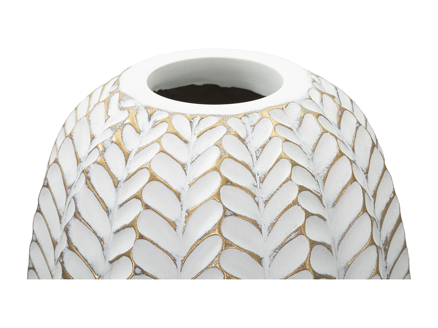 Vaso in resina grigio con foglie Ø cm 18,5x46