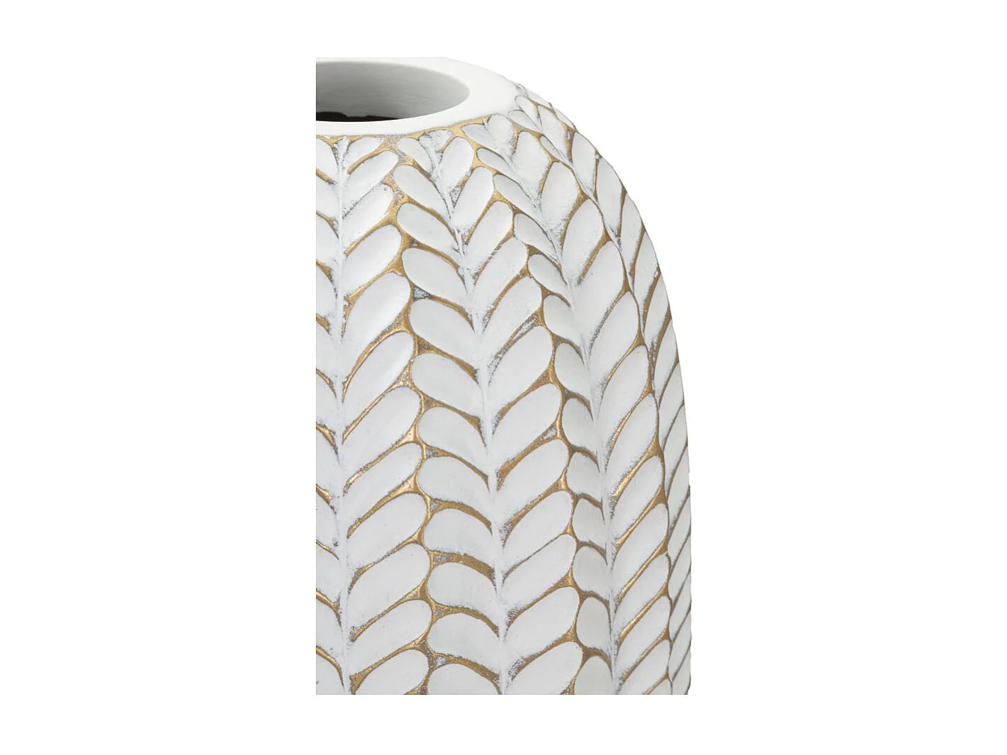 Vase Déco en Résine "Leaf" 46cm Blanc