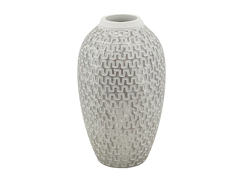 Vaso in resina grigio con decori geometrici Ø cm 19,5x34