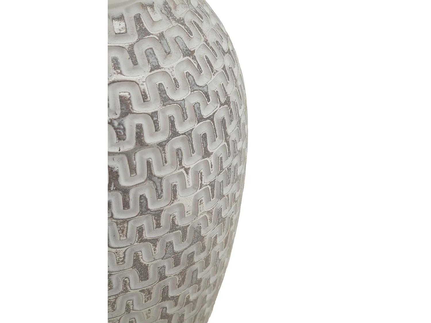 Vaso in resina grigio con decori geometrici Ø cm 19,5x34