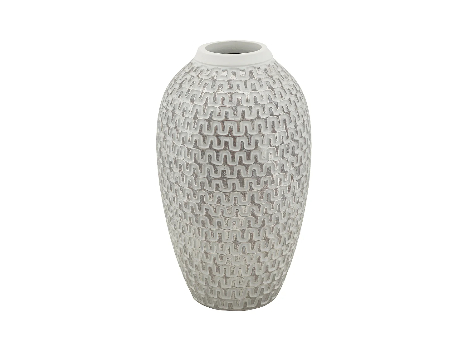 Vase en résine grise à décors géométriques Ø 19,5x34 cm