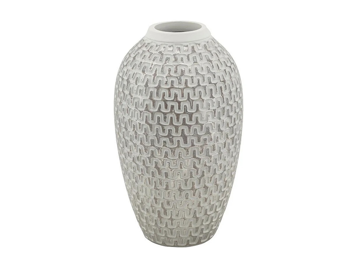 Vase Déco en Résine "Wave" 34cm Blanc