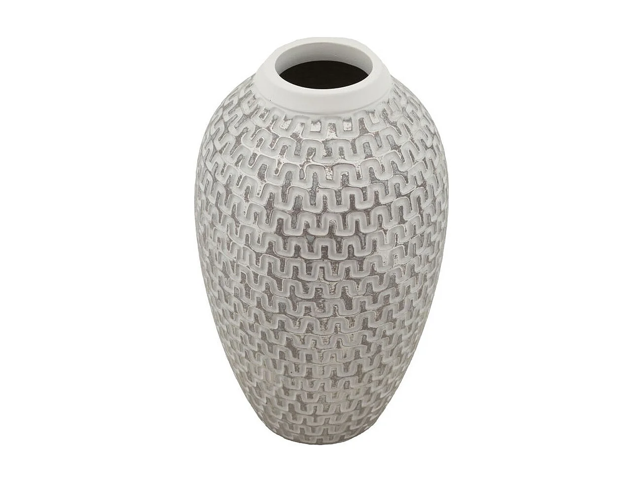 Vase Déco en Résine "Wave" 34cm Blanc