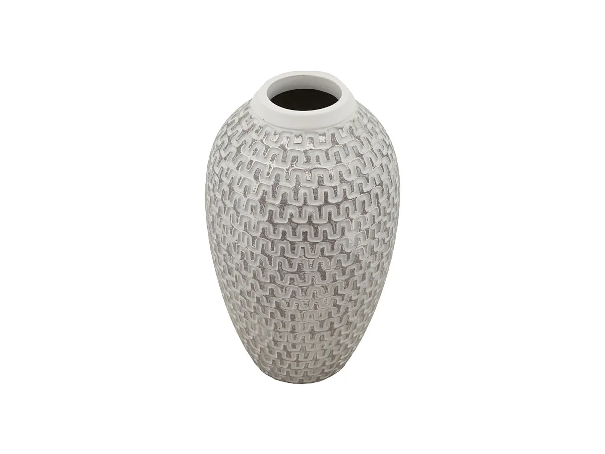 Vase Déco en Résine "Wave" 34cm Blanc