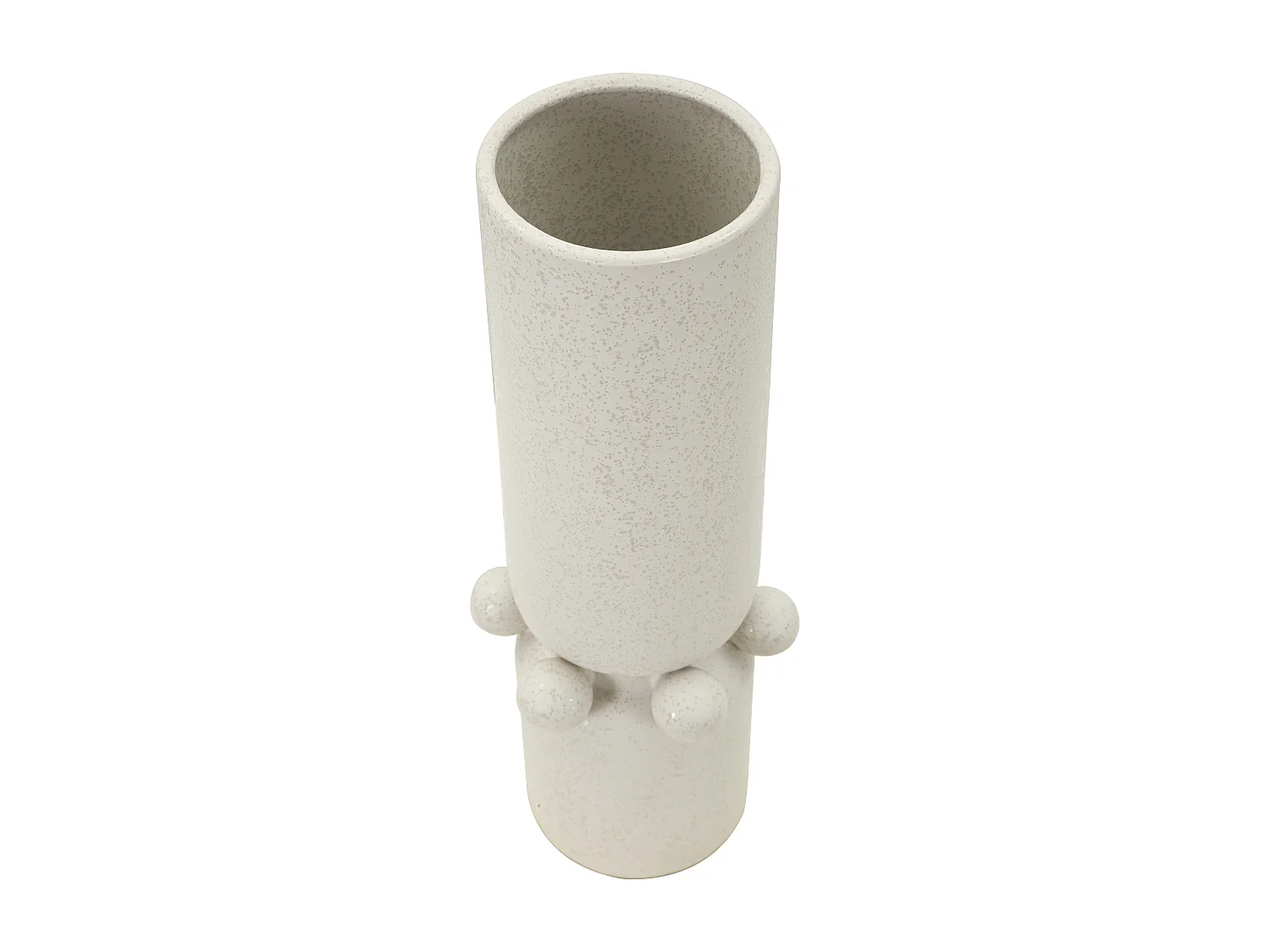 Vase Cylindrique en Céramique "Bubbles" 41cm Crème