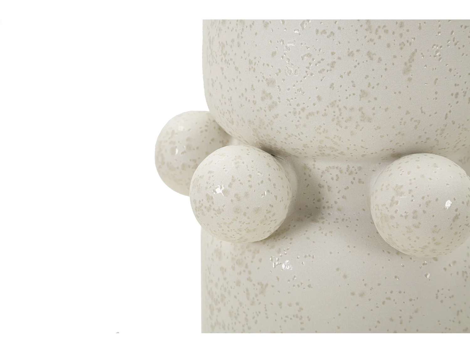 Vase Cylindrique en Céramique "Bubbles" 41cm Crème