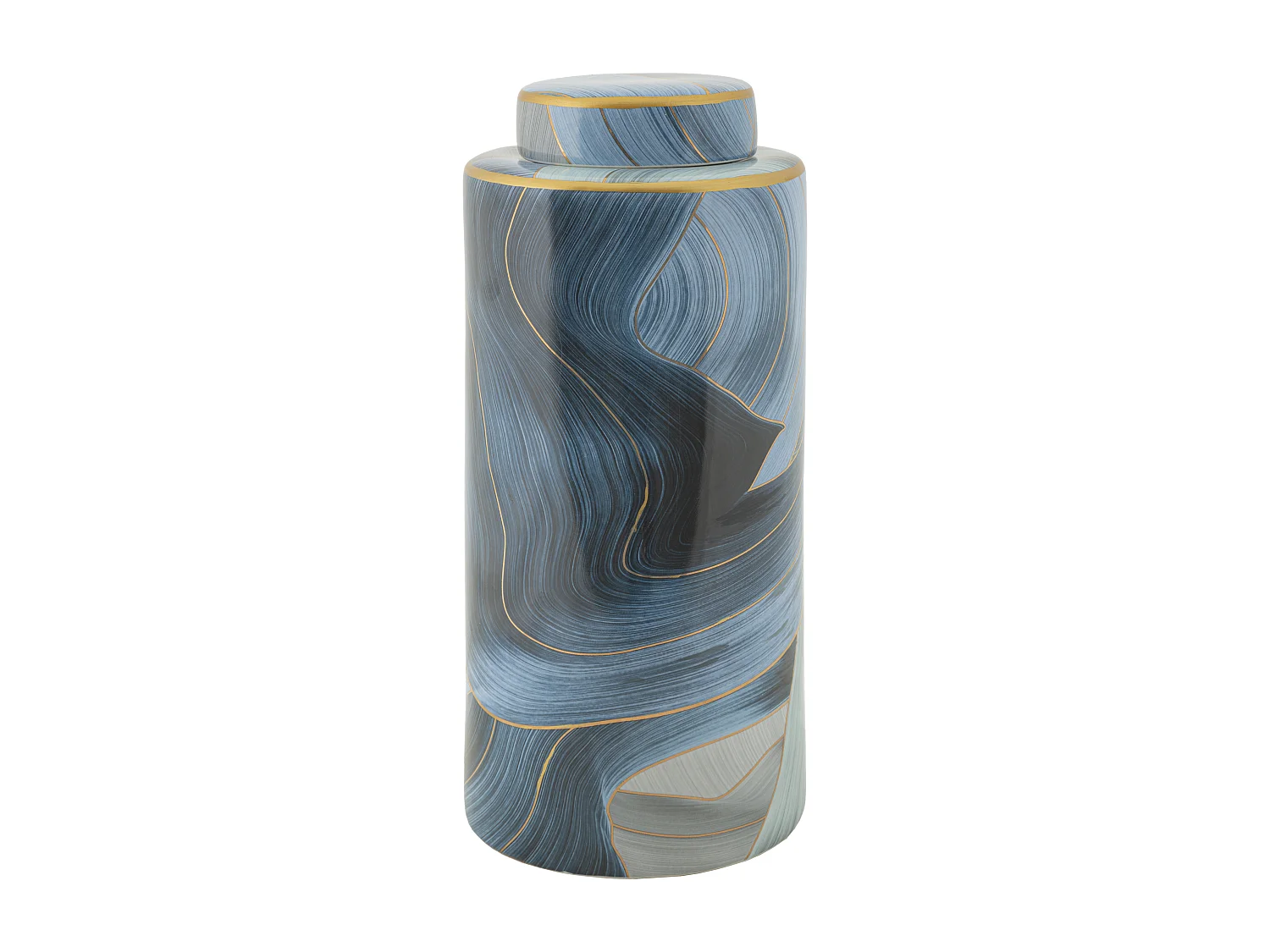 Vase Cylindrique en Céramique "Elegant" 34cm Bleu