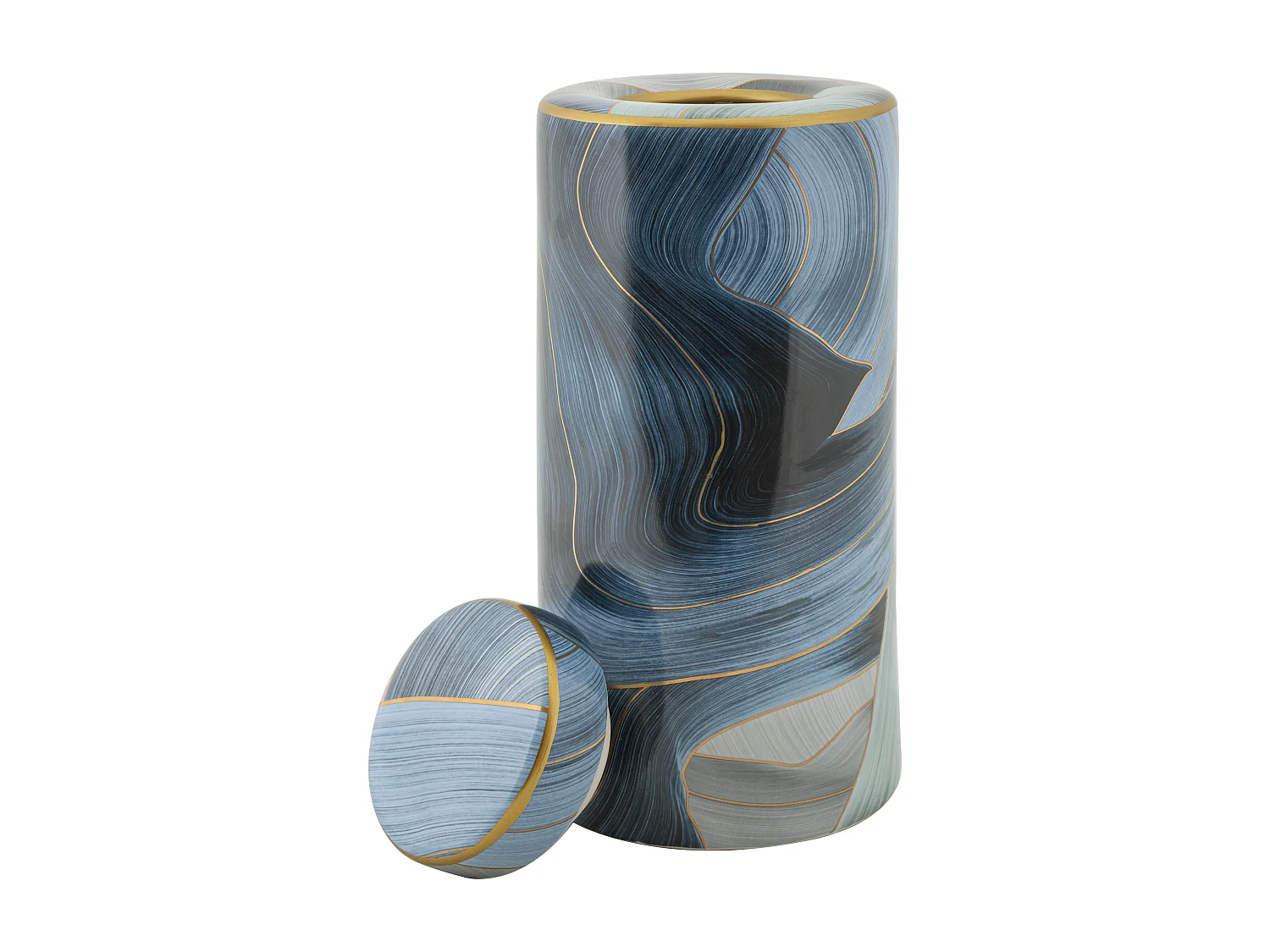 Vase Cylindrique en Céramique "Elegant" 34cm Bleu