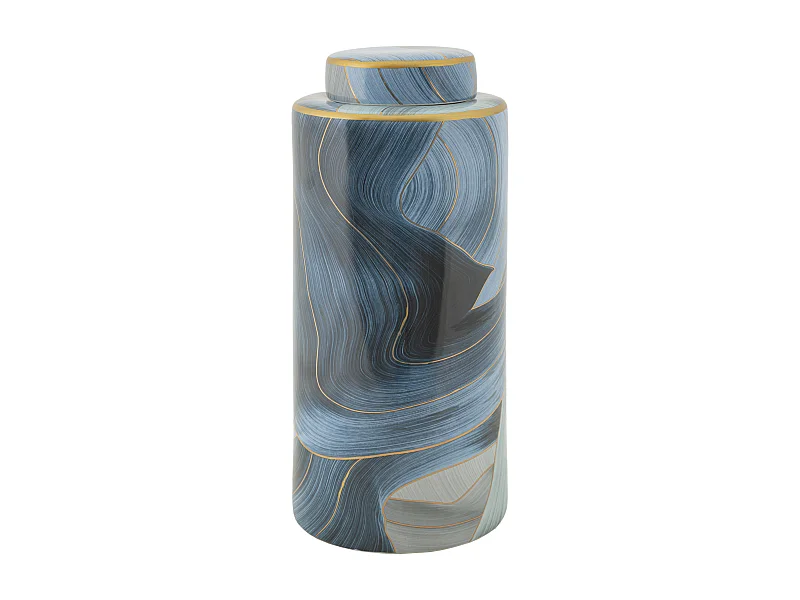 Vase Cylindrique en Céramique "Elegant" 34cm Bleu