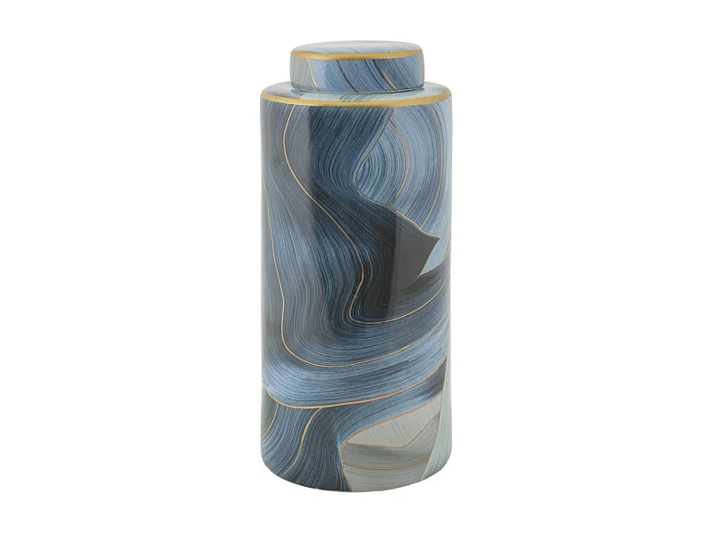 Vase Cylindrique en Céramique "Elegant" 34cm Bleu