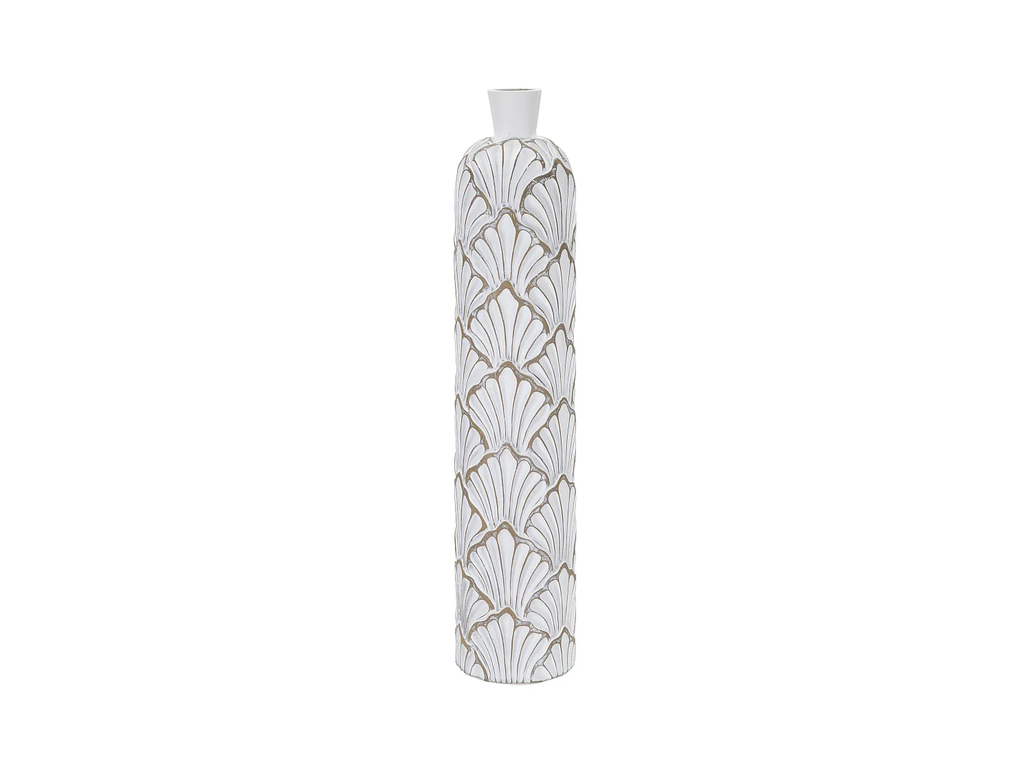 Vase Panama Tall en Polyresine - Décorations Élégantes en Forme de Coquillages - Ø 15,5x74 cm