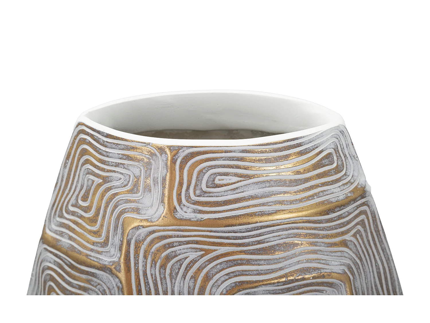 Vaso in resina dorato con linee astratte cm 24x11,5x59,5