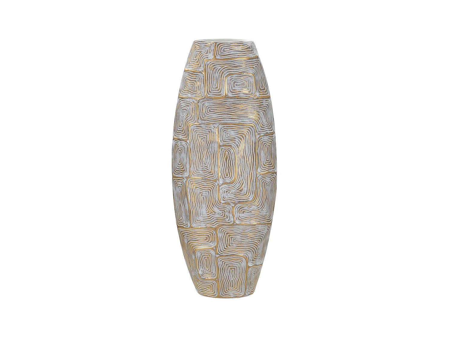 Vase en résine dorée aux lignes abstraites 24x11,5x59,5 cm