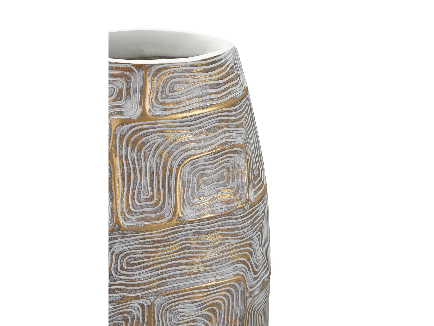 Vase Design Haut en Résine "Elips" 59cm Or
