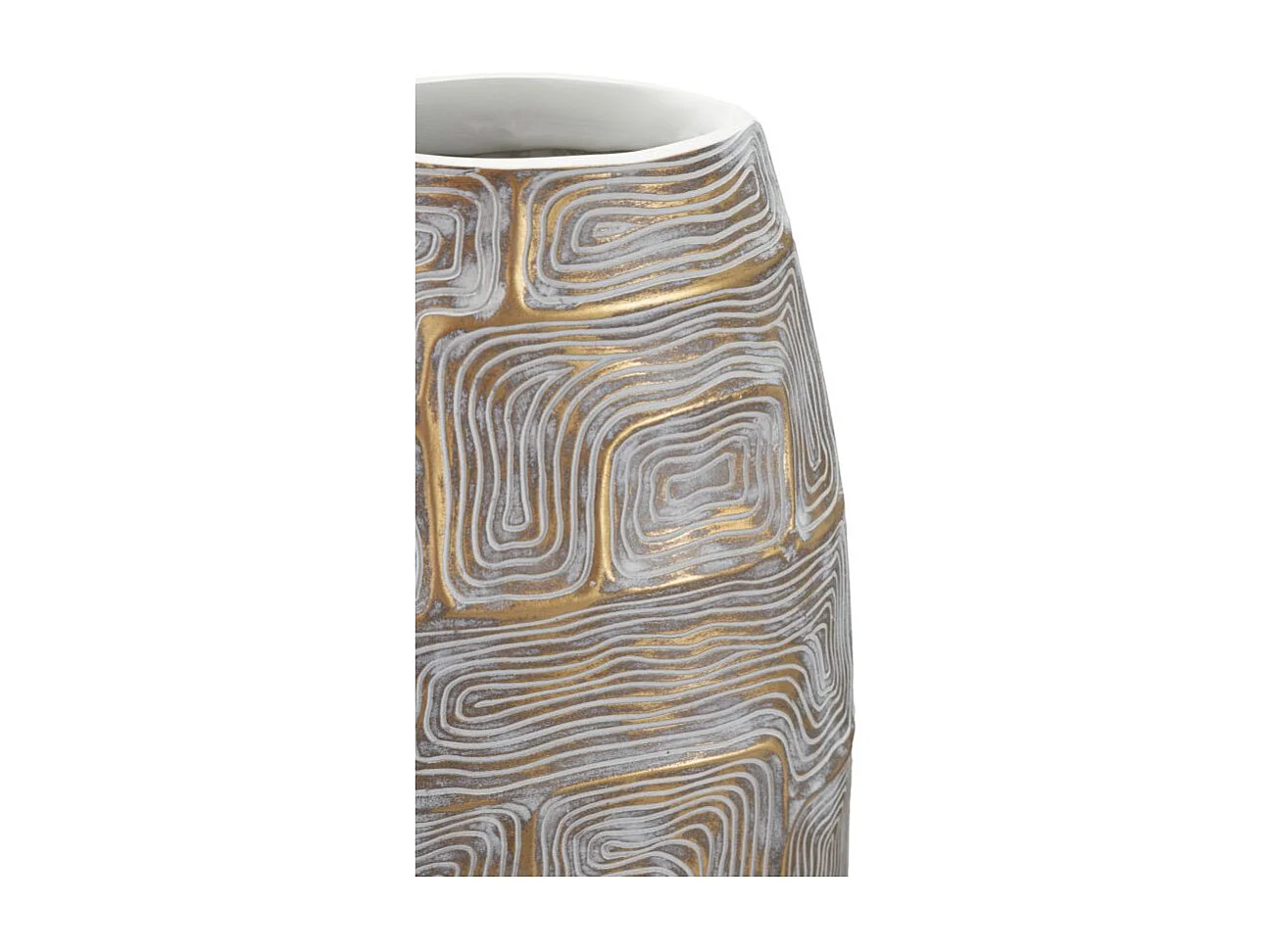 Vase Design Haut en Résine "Elips" 59cm Or