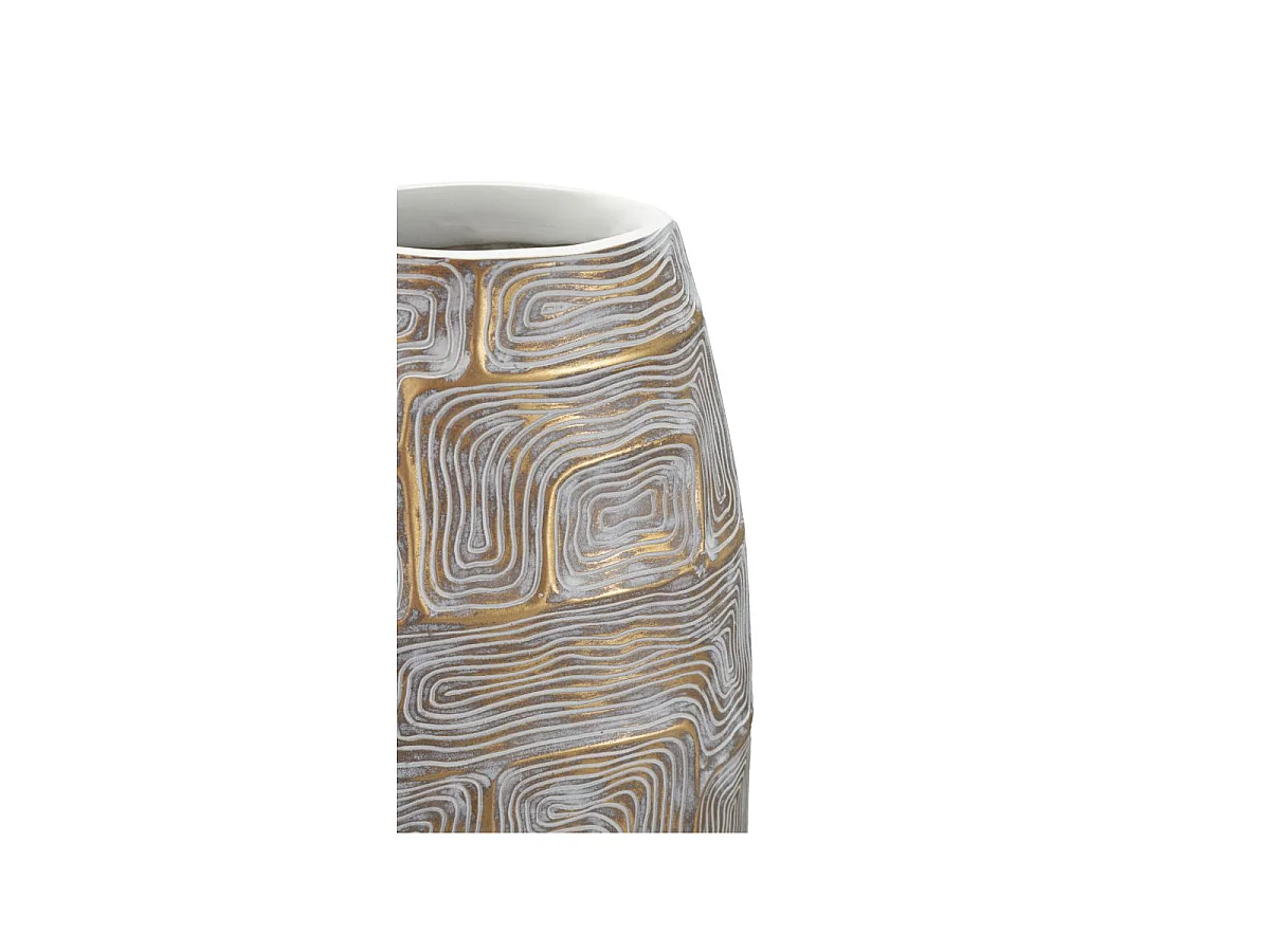 Vase Design Haut en Résine "Elips" 59cm Or