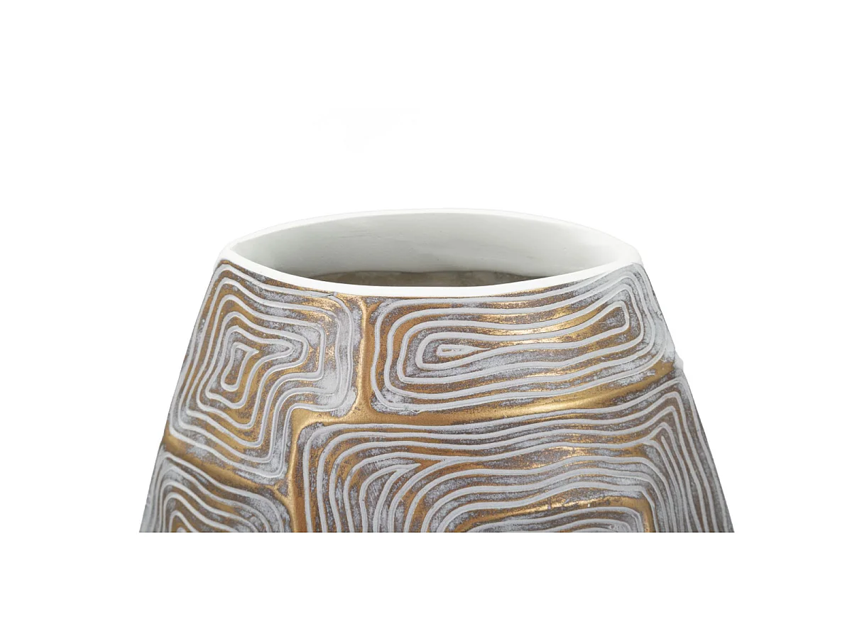 Vase Design Haut en Résine "Elips" 59cm Or