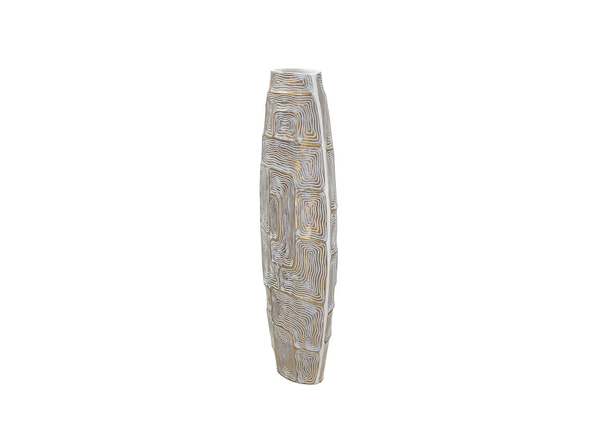Vase Design Haut en Résine "Elips" 59cm Or