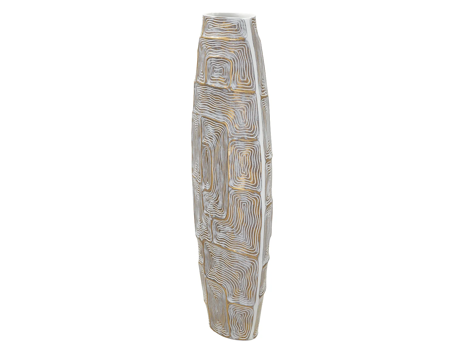 Vase Design Haut en Résine "Elips" 59cm Or