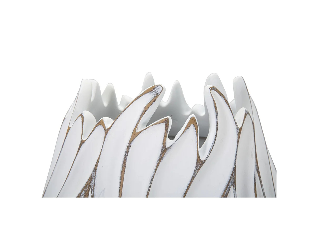 Vase Design en Relief "Honduras" 41cm Blanc