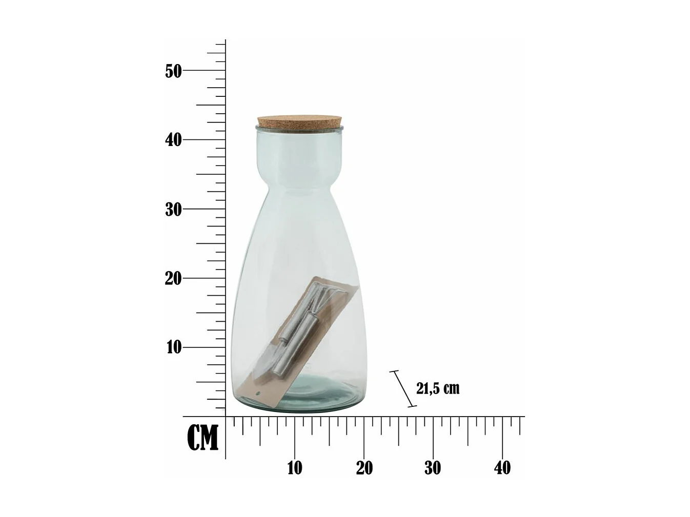 Vase transparent en verre recyclé Ø 21,5x43,5 cm