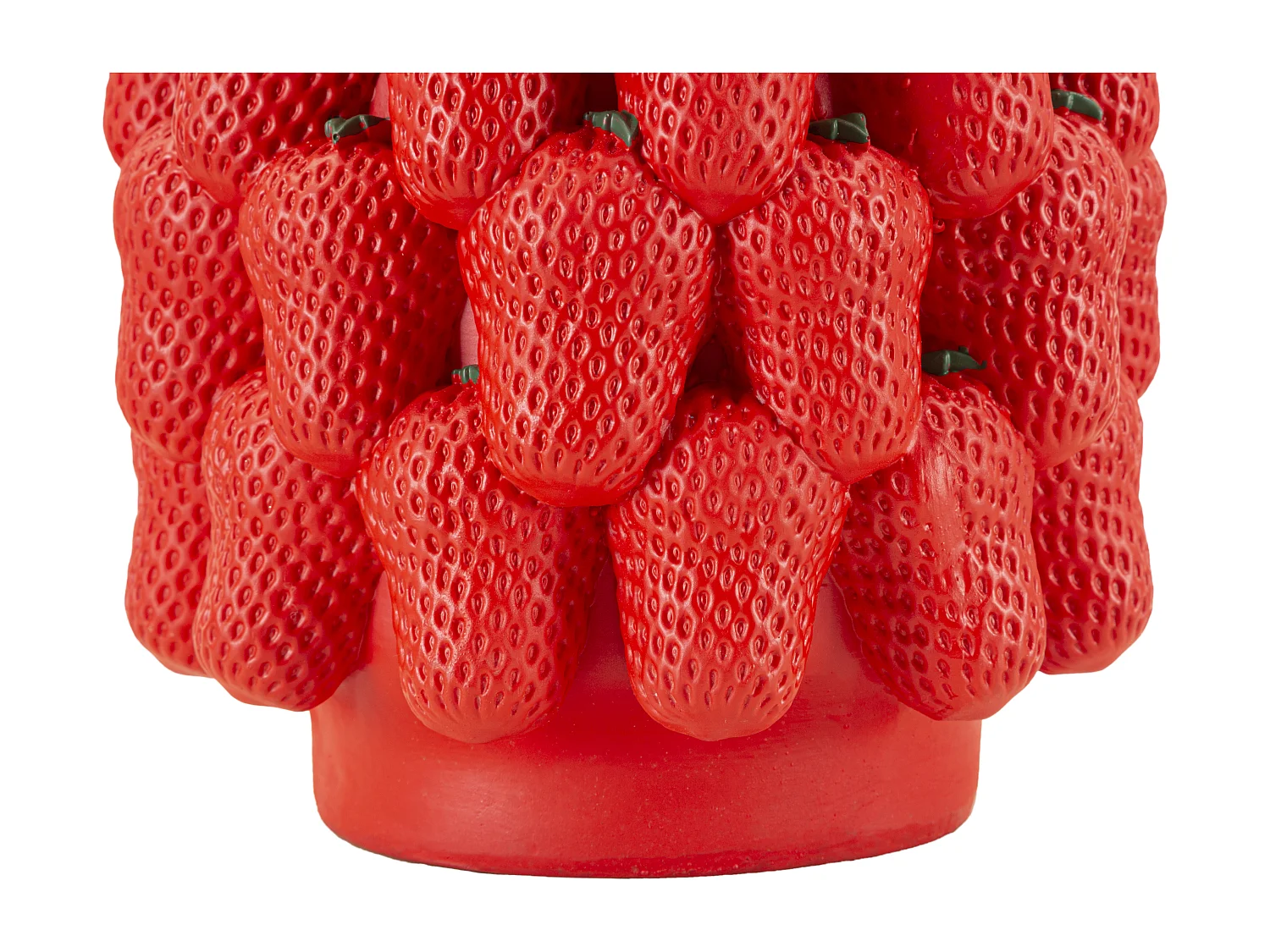 Vaso in resina rosso composto da fragole Ø cm 20x32