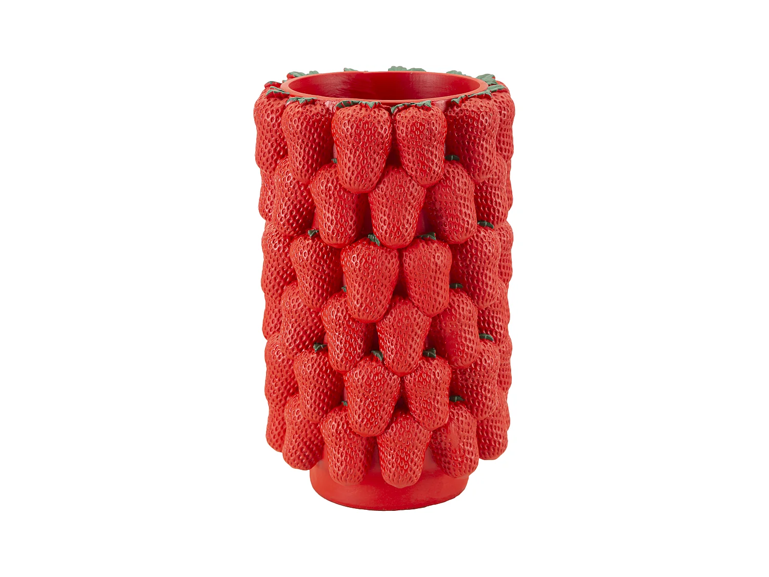 Vase Strawberry en Résine - Forme de Fraises Colorées, Ø 20 x 32 cm, Rouge