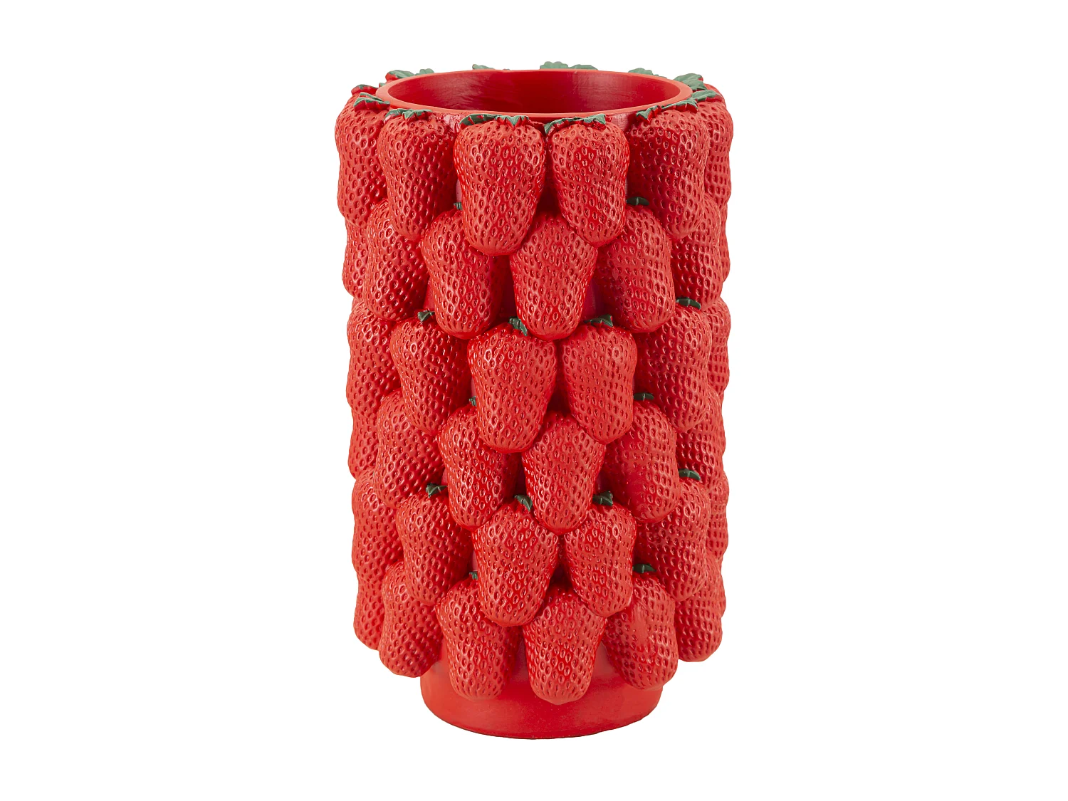 Vase Déco Fruits "Fraises" 32cm Rouge