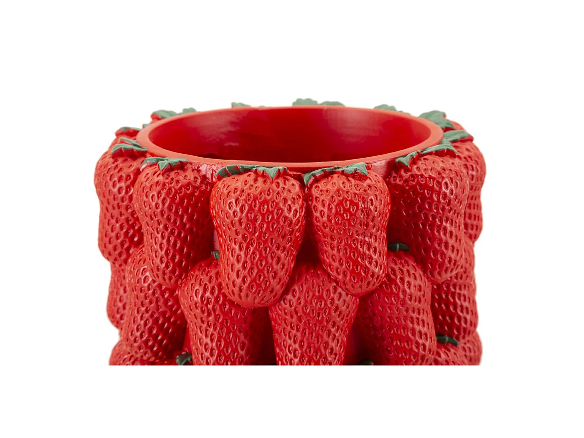 Dekorative Innenraum-Vase aus Polyresin Strawberry