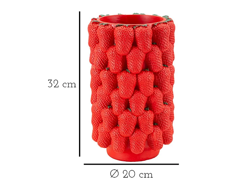 Dekorative Innenraum-Vase aus Polyresin Strawberry