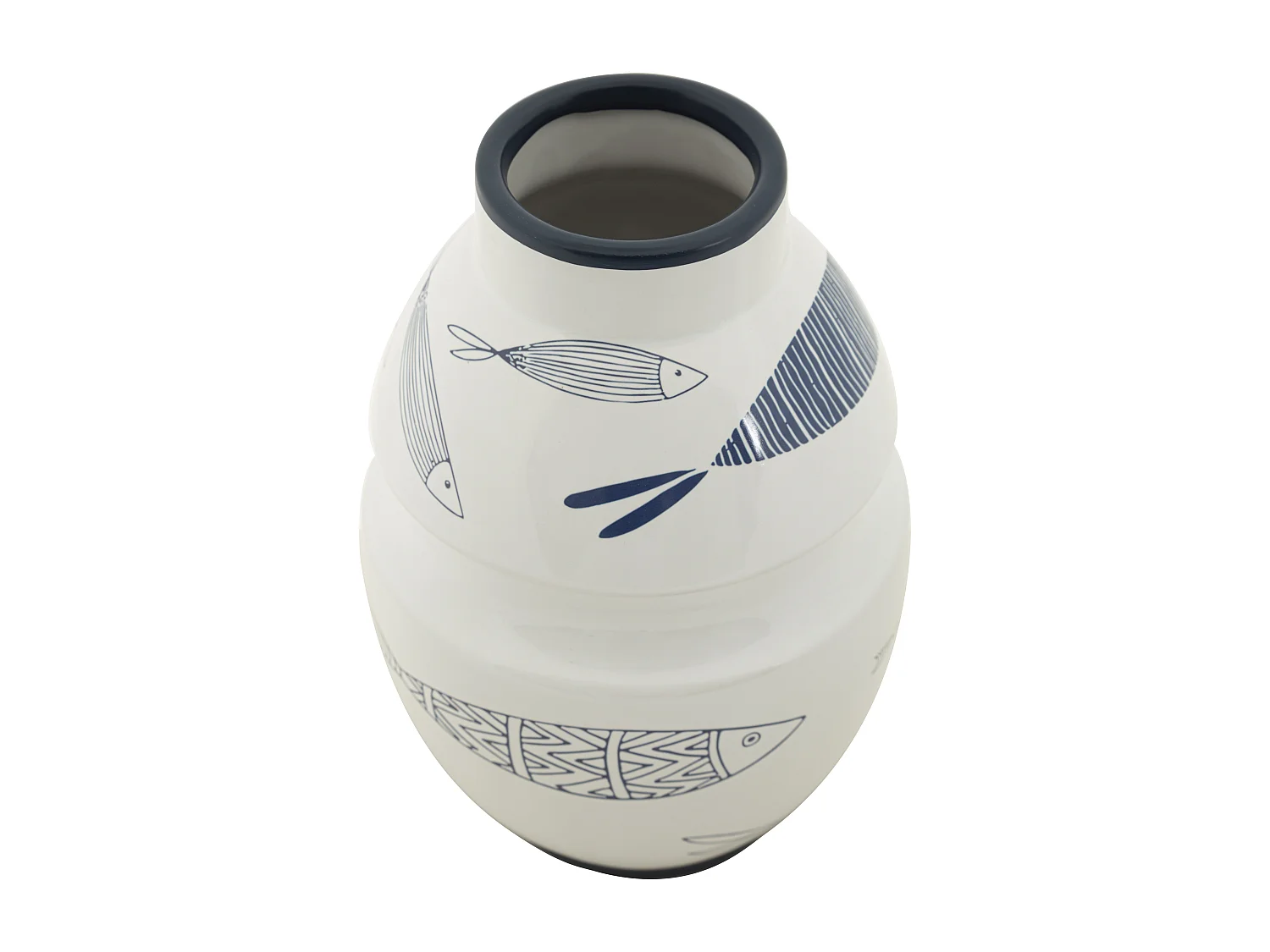 Vase Déco en Céramique "Poissons" 24cm Multicolore