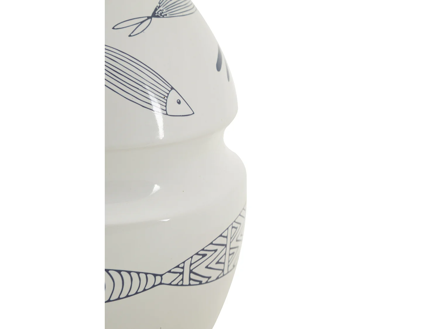 Vase Déco en Céramique "Poissons" 24cm Multicolore